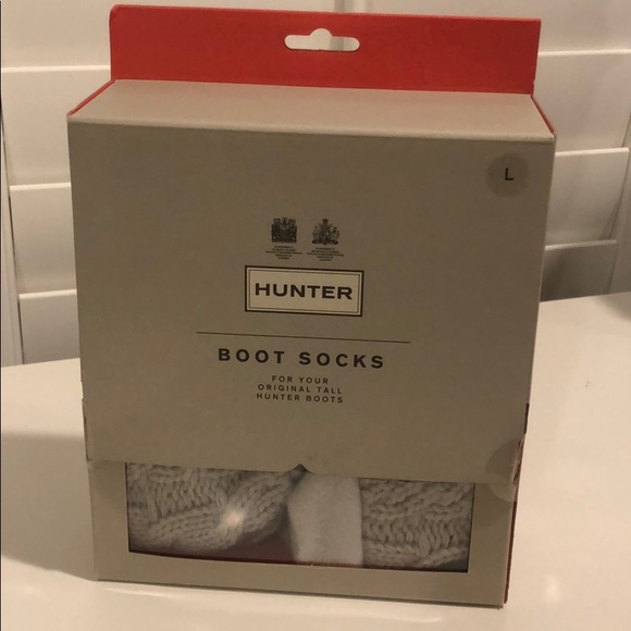 Hunter Accessories - Tall Hunter Boot Socks - Greige Large